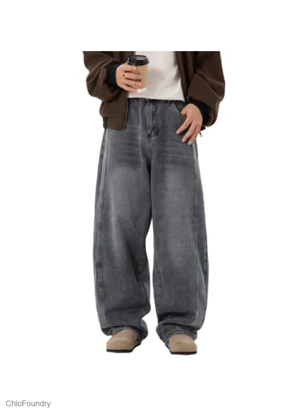 Baggy Jeans Y2k Wide Leg Loose Fit Streetwear Denim Hip Hop Pants